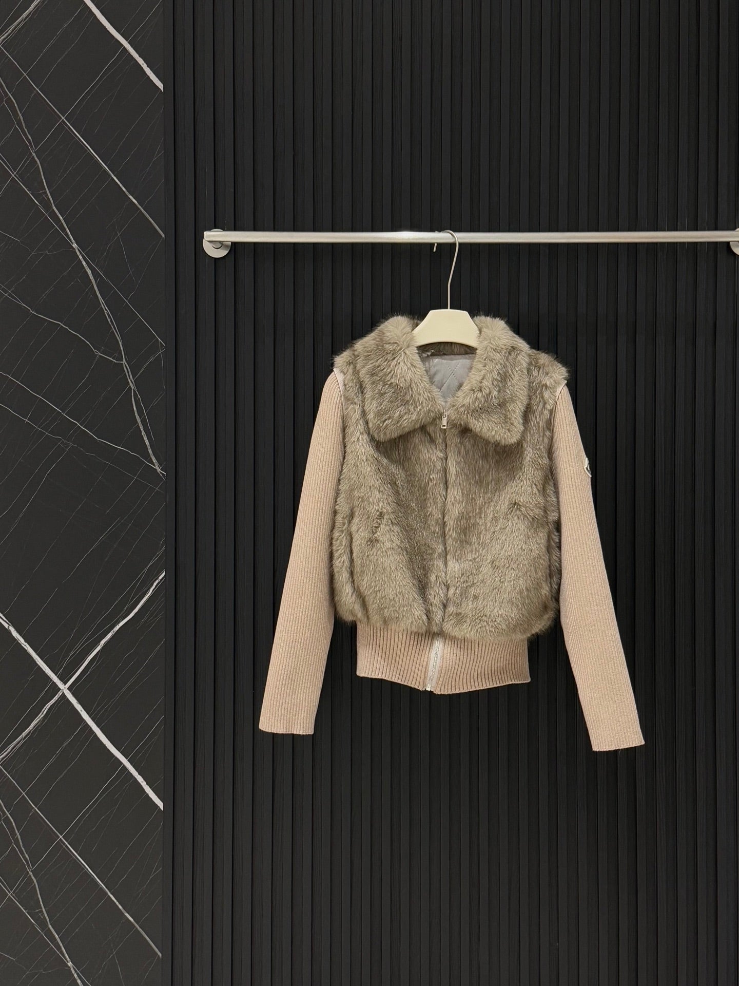 Moncler Faux Fur Convertible Jacket