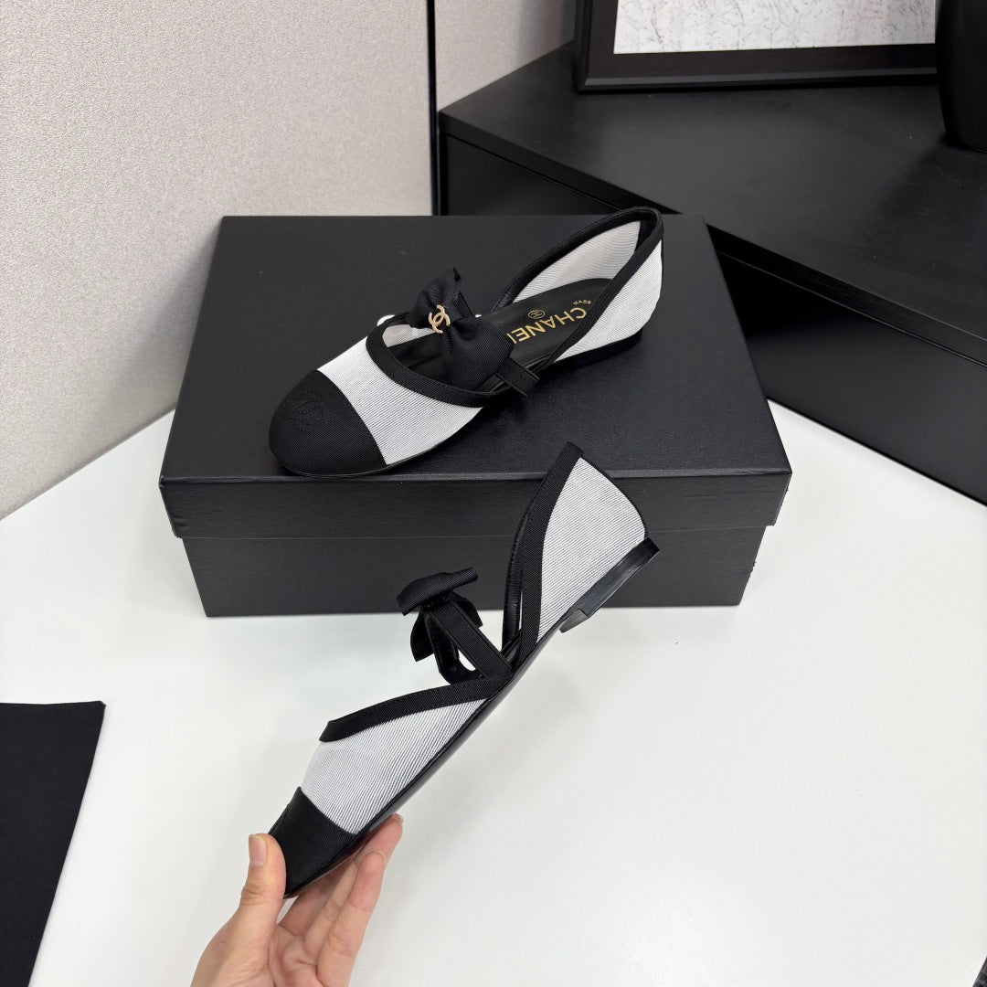 Chanel 2025 Hollow Bow Ballet Flats – 2025 Collection