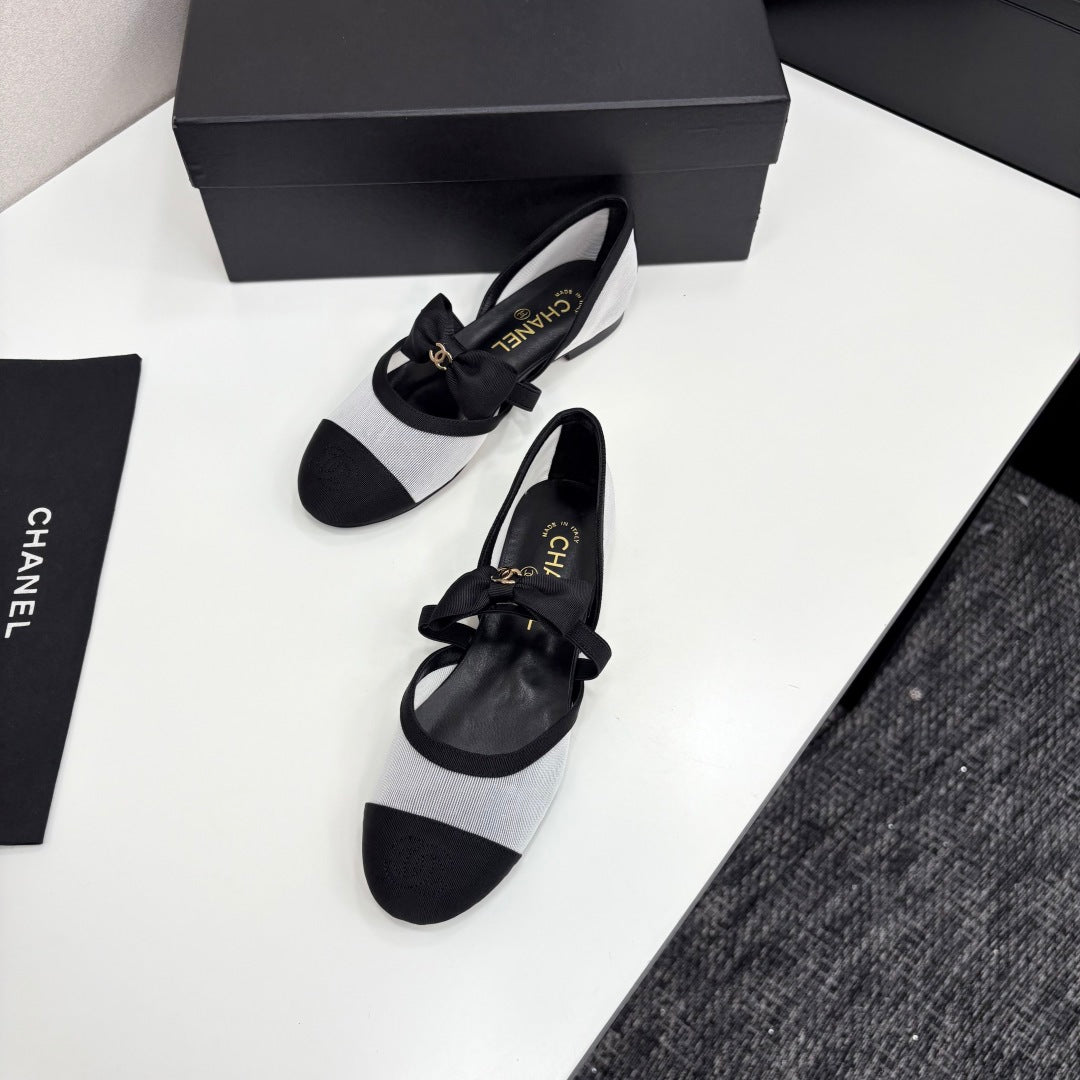 Chanel 2025 Hollow Bow Ballet Flats – 2025 Collection