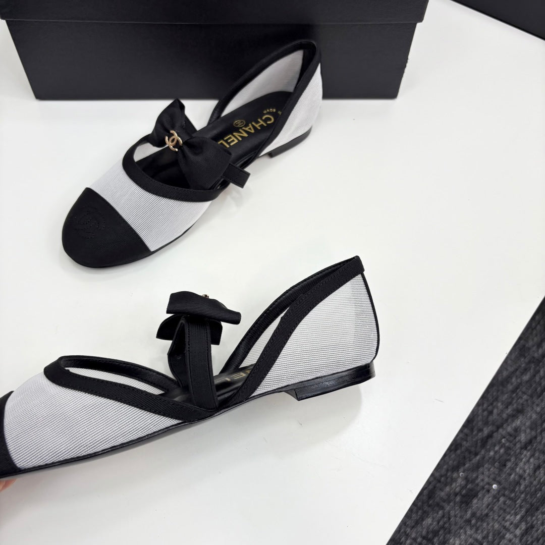 Chanel 2025 Hollow Bow Ballet Flats – 2025 Collection