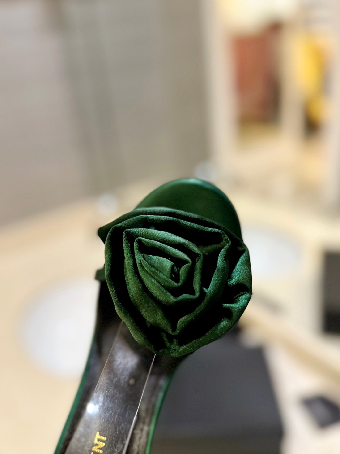 Saint Laurent YSL Flower Buckle Heeled Sandals