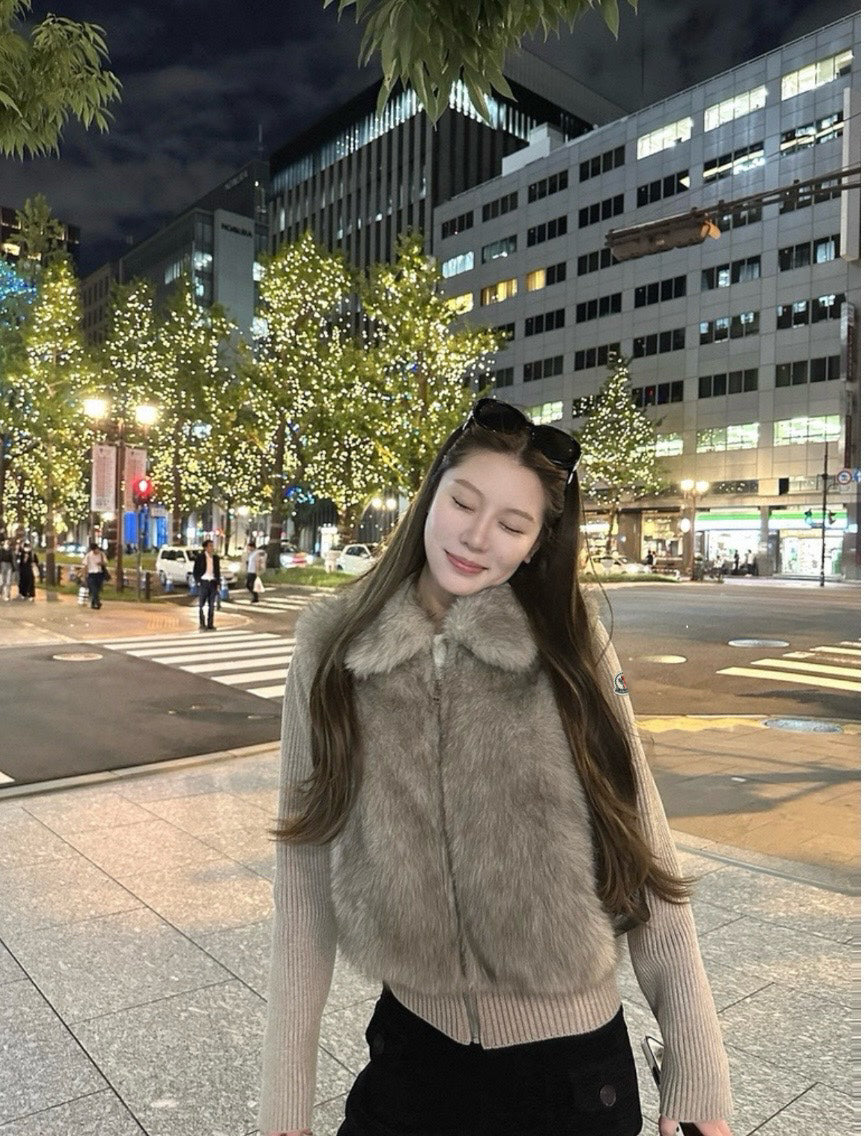 Moncler Faux Fur Convertible Jacket