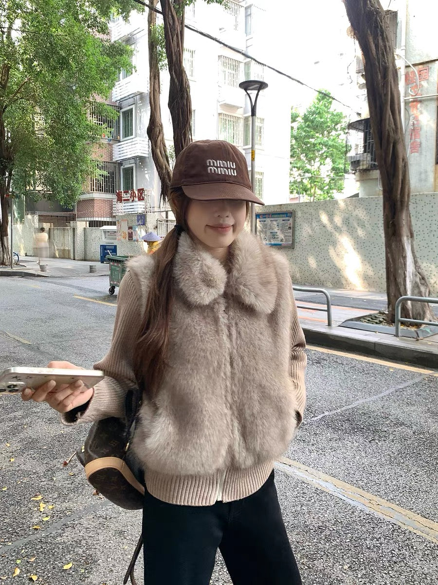 Moncler Faux Fur Convertible Jacket